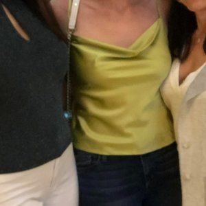 Nasty Gal Collection lime green cowl neck tank top